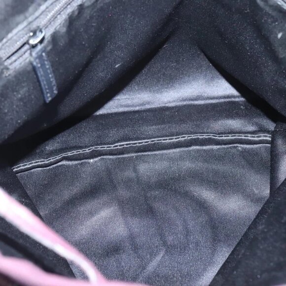 SAINT LAURENT Tote Bag Canvas Purple Silver Authentic - Picture 4 of 13